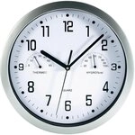 Mebus 06992 Quarz Wanduhr 25.5cm Silber