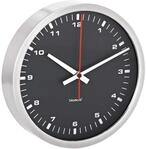 blomus Wanduhr Era | &Oslash; 30 cm | Farbe Schwarz-Silber | Designer-Wanduhr mit rotem