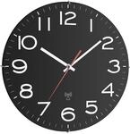 TFA Dostmann Analoge Wanduhr Schwarz mit Wei&szlig;en Ziffern, 60.3509, Funkwanduhr &Oslash;31