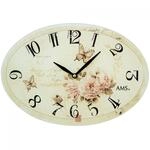 AMS W9478 Quarz-Wanduhr, Holz, Mehrfarbig, 33 x 24 x 7 cm