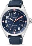 Citizen Herren Analog Quarz Uhr mit Nylon Armband AW5000-16L