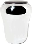 Alessi SG74 Hocker/W&auml;schekorb mit Deckel aus Edelstahl und Holz H&ouml;he: 46.5 cm,