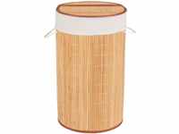 WENKO Wäschetruhe Bamboo Natur - Wäschekorb, mit Wäschesack Fassungsvermögen: 55