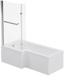 Home Deluxe - Badewanne mit Duschwanne - ELARA rechts - inkl. komplettem...