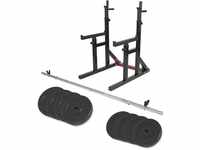 GORILLA SPORTS® Squat Rack - mit 30 kg Langhantel Set, bis 300 kg belastbar,
