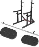 GORILLA SPORTS&reg; Squat Rack mit 30 kg Langhantelset und Dip-Griffen, 300 kg |...