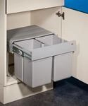Naber Double Shorty 1, Abfallsammler fr Drehtren, alu grau Frontauszge, anthrazit