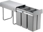 WESCO Bio Trio 30DT 3x10 Liter alugrau Einbau Abfallsammler M&uuml;lleimer Vollauszug