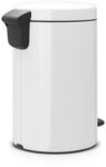Brabantia 111969 Treteimer mit Inneneimer aus Kunststoff, stahl, weiss, 12 Liter,