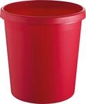 helit H6105825 - Objekt-Papierkorb, 18 Liter, rot, mit umlaufendem Griffrand,...