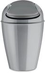 koziol Schwingdeckeleimer 5 L Del S, Kunststoff, solid cool grey, 21,6 x 21,6 x 37 cm