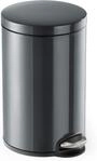 Durable M&uuml;lleimer 12L Treteimer Metall rund, mit Absenkautomatik und herausnehmbaren