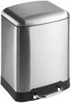 WENKO Treteimer Studio Easy-Close 6 L Edelstahl Mattiert - M&uuml;lleimer mit