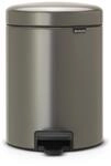 Brabantia Treteimer mit Inneneimer, 5L, aus Kunststoff, stahl, Platinum