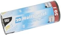 PAPSTAR 12065 M&uuml;llbeutel, 30 Liter, HDPE-Folie grau