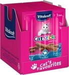 Vitakraft Cat Stick Healthy, Katzen Leckerlies, fleischige Mini-Sticks, mit Scholle,