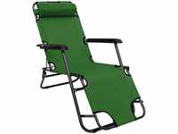 AMANKA Liegestuhl klappbar 155x60cm - leichte Klappliege Relaxstuhl Gartenstuhl