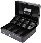 HMF Geldkassette abschlie&szlig;bar, Kasse mit 8 M&uuml;nzf&auml;chern und 4 Geldscheinmulden, 30