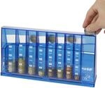 HMF 4710-05 M&uuml;nzsortierer Euro Spardose 24,0 x 5,0 x 12,0 cm, blau
