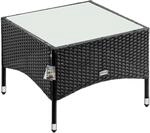 Casaria&reg; Polyrattan Beistelltisch 58x58x42 cm H&ouml;henverstellbare F&uuml;&szlig;e 5mm