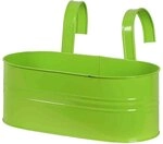 Siena Garden Blumenkasten oval, Pflanzkasten, Blumentop, gr&uuml;n, inkl. Halter, 722640