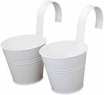 Siena Garden 722612 Blumentopf 2er Set weiss inkl. Halter