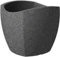 Scheurich Wave Globe Cubo, Pflanzgef&auml;&szlig; aus Kunststoff, Schwarz-Granit, 40 cm
