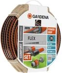 Set de manguera Flex &Oslash; 15 mm Con 20 m de manguera, lanza y accesorios de riego.