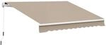 Outsunny Markise Alu Gelenkarm Markise 3x3,95m Sonnenschutz Balkon beige