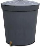 Graf 500222 Regentonne Lanzarote 300 L rund, Deckel und Hahn, graphit