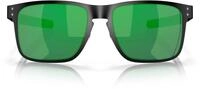 Oakley Herren Sonnenbrille Holbrook Metal, Matte Black mit Jade Iridium, M/L,