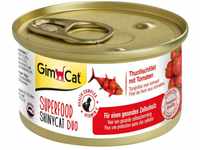 GimCat Superfood ShinyCat Duo Thunfisch mit Tomaten - Katzenfutter mit saftigem Filet
