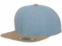 Flexfit Erwachsene Mütze Chambray-suede Snapback, Blue/Beige, One size, 6089CH