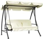 Outsunny 2 in 1 Hollywoodschaukel mit Liegefunktion 3-Sitzer Gartenschaukel mit