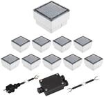 ledscom.de 10er-Set LED Pflasterstein CUS Bodenleuchte f&uuml;r au&szlig;en, kalt-wei&szlig;, 230V,