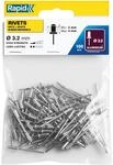 Rapid Blindnieten Aluminium Standard &Oslash; 3,2mm, 2-4mm Klemmbereich, 100 St&uuml;ck pro