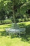 Garden Pleasure Metall Baumbank Varda Gartenbank Sitzbank Parkbank Antik wei&szlig;