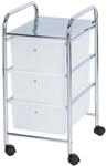 WENKO Rollwagen Messina mit 3 Schubladen - Badwagen, Haushaltswagen, Stahl, Chrom