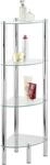 WENKO Eckregal Yago mit 4 Glasablagen - Badregal, Stahl, 30 x 104 x 30 cm Silber