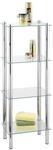 WENKO Regal Mod. Yago viereckig mit 4 Glasablagen, Badregal aus Edelstahl und...