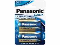 Panasonic EVOLTA D-Alkalibatterie, LR20, 2er Pack, 1,5V, Premium-Batterie mit