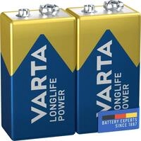 VARTA Batterien 9V Blockbatterie, 2 St&uuml;ck, Longlife Power, Alkaline, f&uuml;r