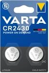 VARTA Batterien Knopfzelle CR2430, 2 St&uuml;ck, Lithium Coin, 3 V, f&uuml;r Uhren