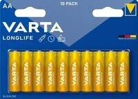 VARTA Batterien AA, 10 St&uuml;ck, Longlife, Alkaline, 1,5V, ideal f&uuml;r Fernbedienungen,