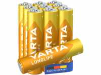 VARTA Batterien AAA, 10 Stück, Longlife, Alkaline, 1,5V, ideal für Fernbedienungen,
