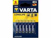 VARTA Batterien AAA, 6 Stück, Longlife, Alkaline, 1,5V, für Fernbedienungen,