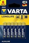 VARTA Batterien AAA, 6 St&uuml;ck, Longlife - Alkaline Micro Batterien LR03 mit 1,5...