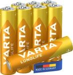 VARTA Batterien AAA, 8 St&uuml;ck, Longlife, Alkaline, 1,5V, ideal f&uuml;r Fernbedienungen,