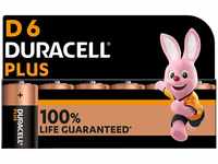 Duracell Plus D Batterien, LR20, 6 Stück, Alkaline Batterien D für Alltagsgeräte