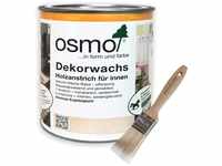 Osmo Dekorwachs Transparent 0,75 l (Ebenholz 3161) + Flächenstreicher Pinsel...